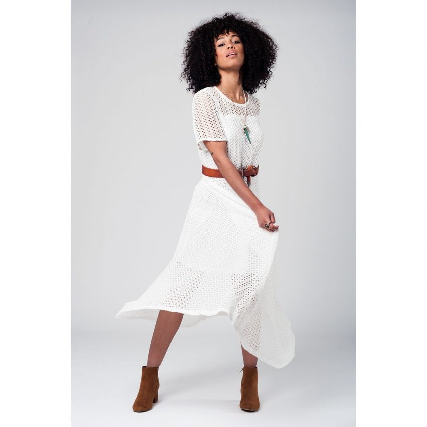 White Crochet Maxi Dress