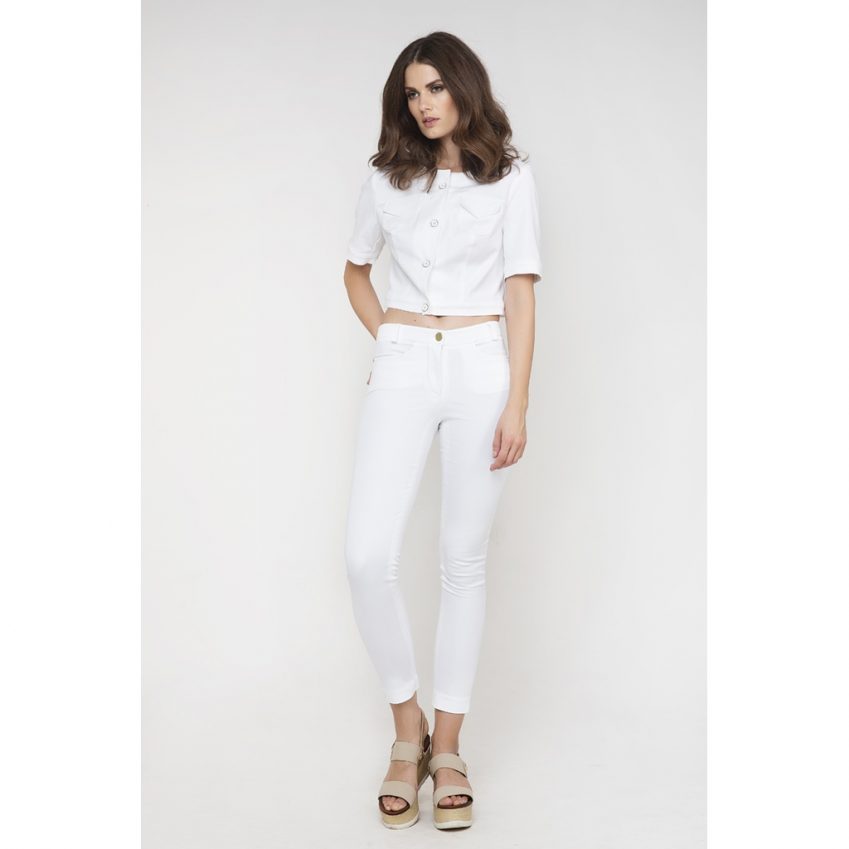 White Cropped Jacket