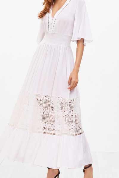 White Sisly Smock Spring Dress