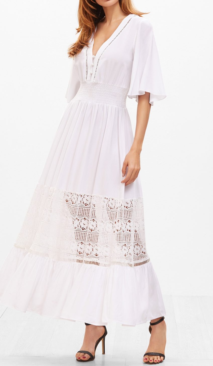 White Sisly Smock Spring Dress