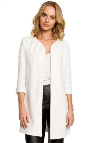 White long-line blazer coat