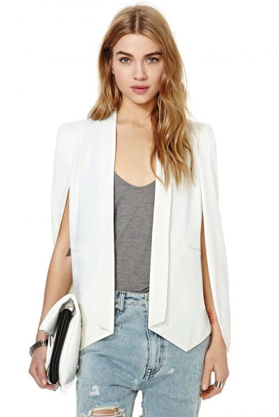 White Split Sleeve Cape