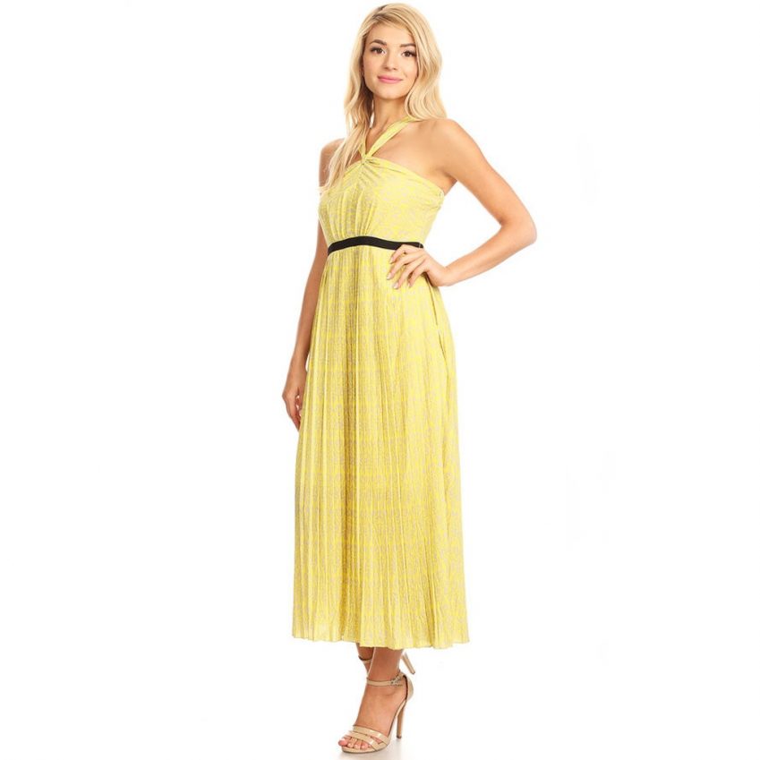 Yellow Chiffon Maxi Dress