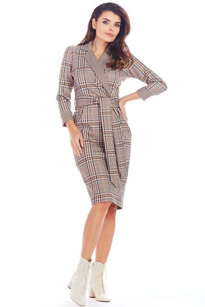 Checkered Envelope Dress
