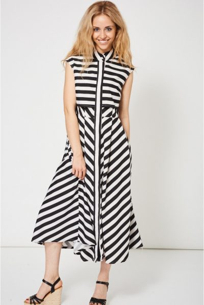 Monochrome Striped Dress