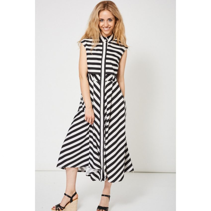Monochrome Striped Dress