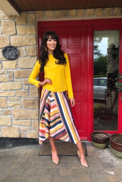Striped Sunshine Asymmetrical Skirt