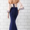 Blue & Nude Trumpet Dress - Image 2