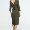 Buttons Back Pencil Dress- Various Colours - Image 2