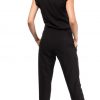 Black V-Neckline Wrap Front Jumpsuit - Image 3