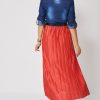 Denim Pleated Skirt Maxi Dress - Image 2