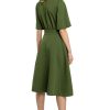 Flared A-line Olive Dress- various colours - Image 2