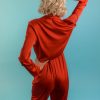 Red Satin Jumpsuit - Image 3