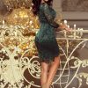 Bottle Green Lace Midi Dress - Image 2