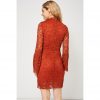 Bell Sleeve Terracotta Lace Dress - Image 3