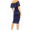 Navy Lace Off-Shoulder Dress - Image 2