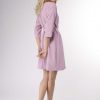 Lilac Embroidered Belted Dress - Various Colours - Image 2
