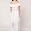 White Off-Shoulder Maxi Dress - Image 2