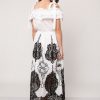 Black & White Embroidered Maxi Dress - Image 2