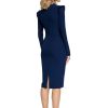 Navy Peg Pencil Dress - Image 2