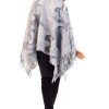 Grey Aztec Patterns Poncho Sweater - Image 2