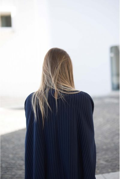 back of poncho stripe dress