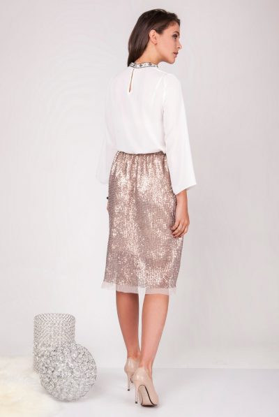 back of sequin skirt