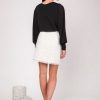 White Tweed Gold Buttons Skirt - Image 2