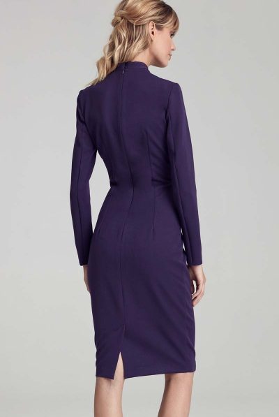 back purple keyhole dress