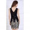 Black Sequin & Gold Leaf Dress - Image 2