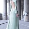 Bareback Mint Green Silk Dress - Image 2