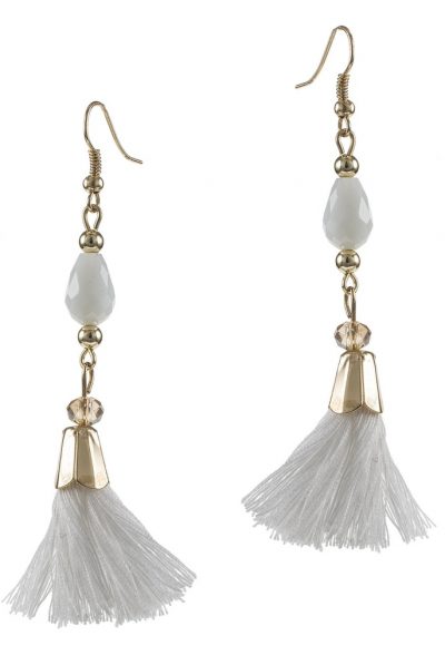 Beaded Fringe Tassel Drop Earrings