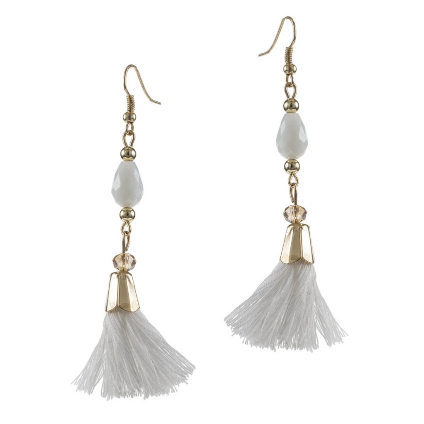Beaded Fringe Tassel Drop Earrings
