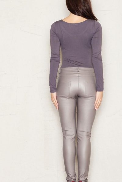 beige leather trousers back