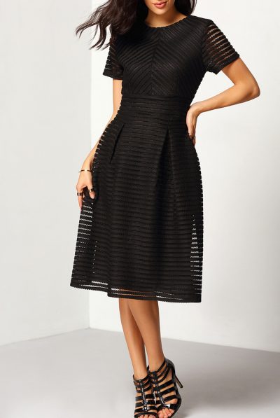 Black Amber Vertical Striped Dress