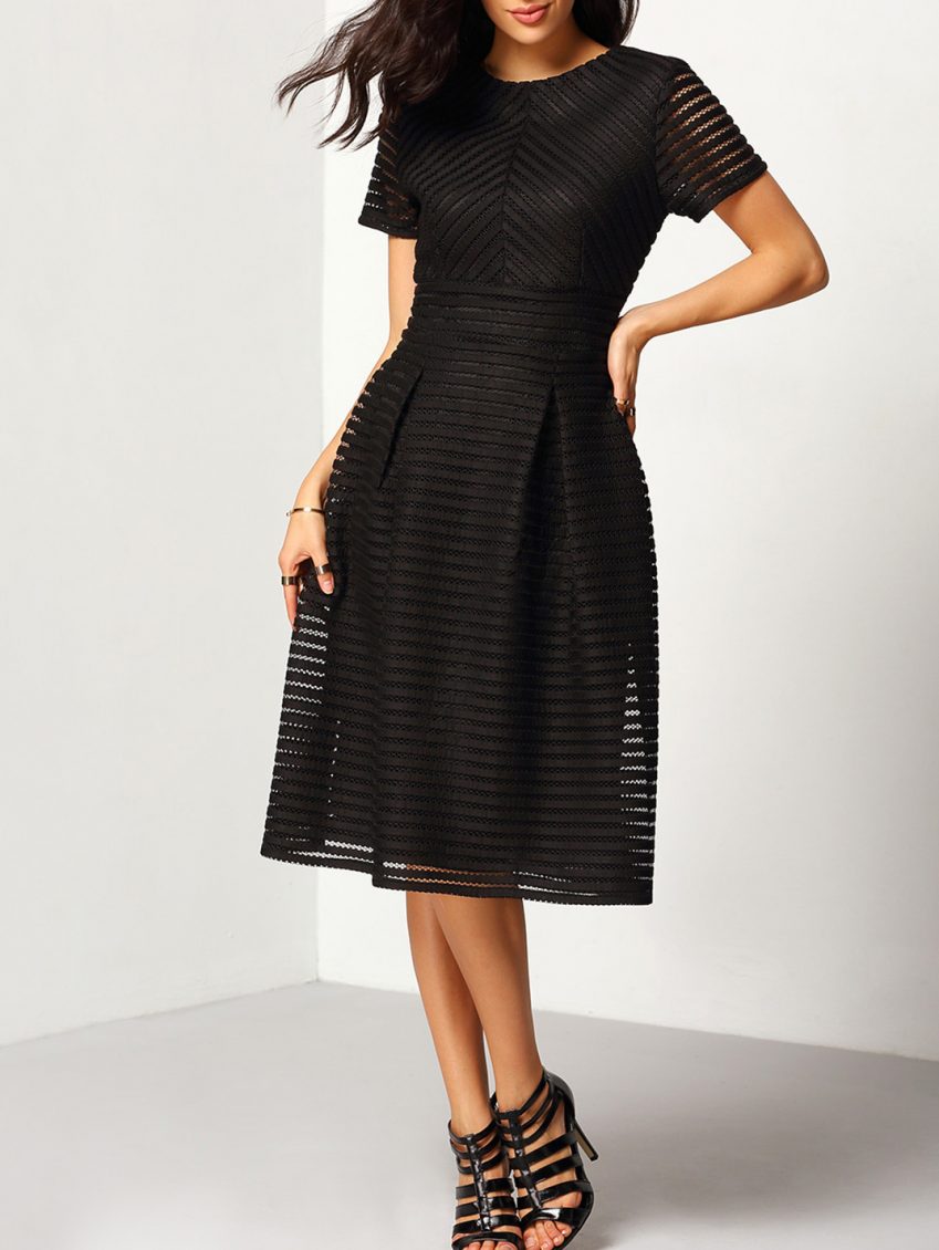 Black Amber Vertical Striped Dress