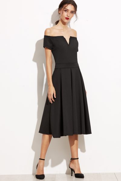 Camilla Black Off Shoulder Dress