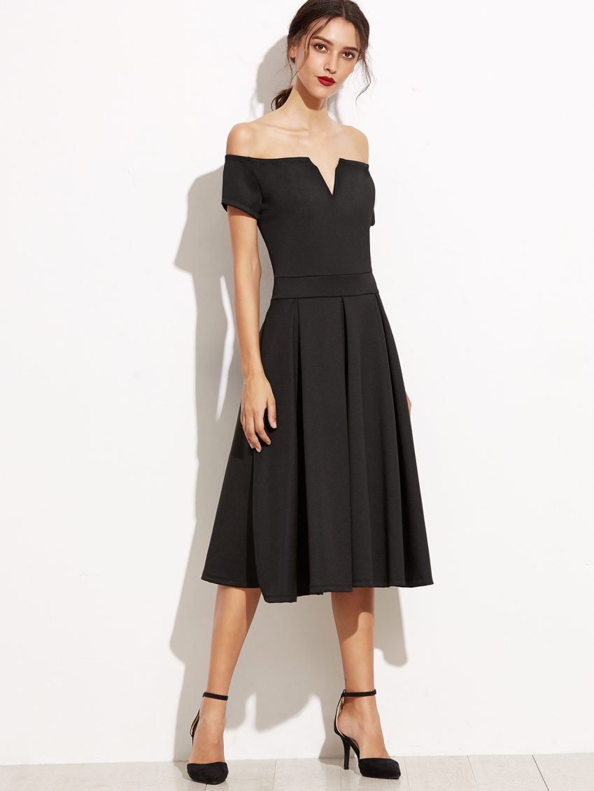 Camilla Black Off Shoulder Dress
