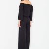 Black Wide Leg Off Shoulder Jumpsuit - Also Available In Red - Image 2