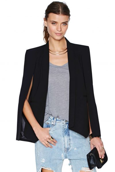 Black Split Sleeve Cape