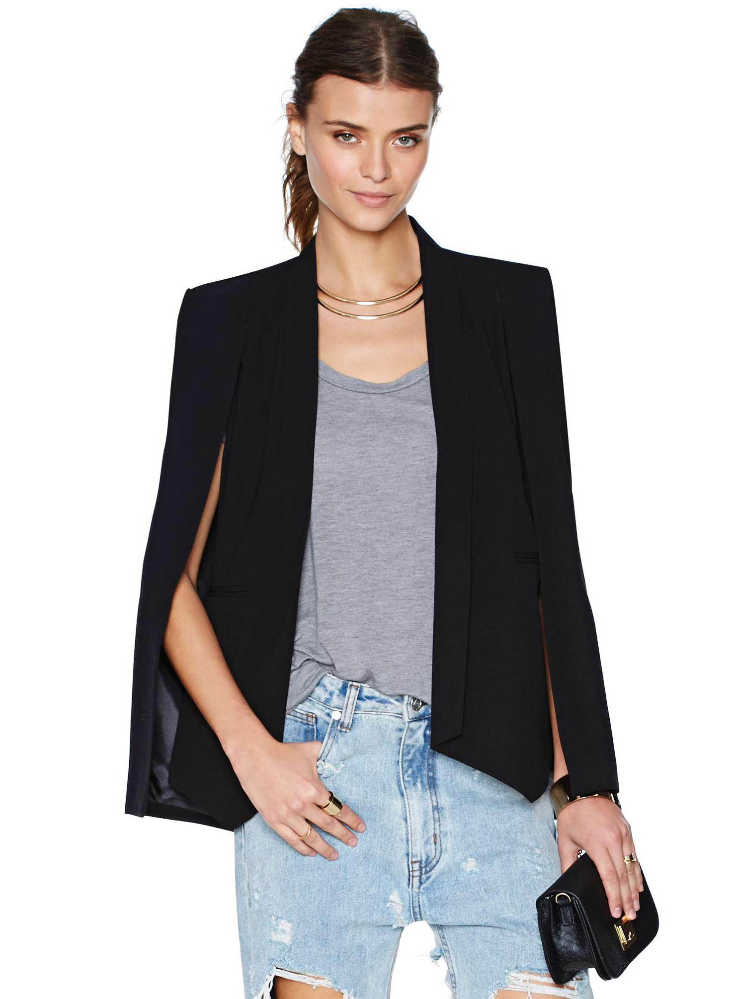 black cape jacket zara