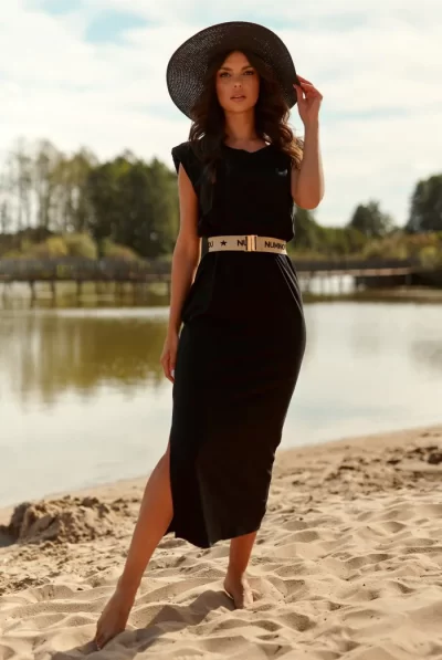 Maccie Black Belt Summer Dress