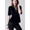 Black Velvet Deep V Top - Image 3