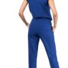 Blue V-neck Wrap Jumpsuit - Image 3