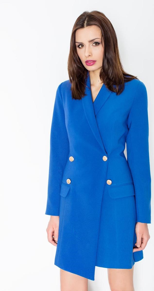 Blue Double Breasted Blazer Dress