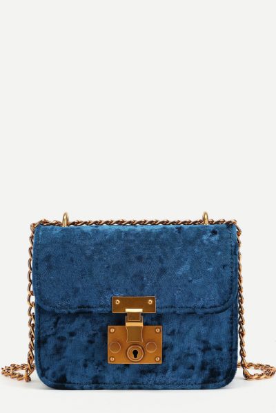 Velvet Chain Teddy Crossbody Bag