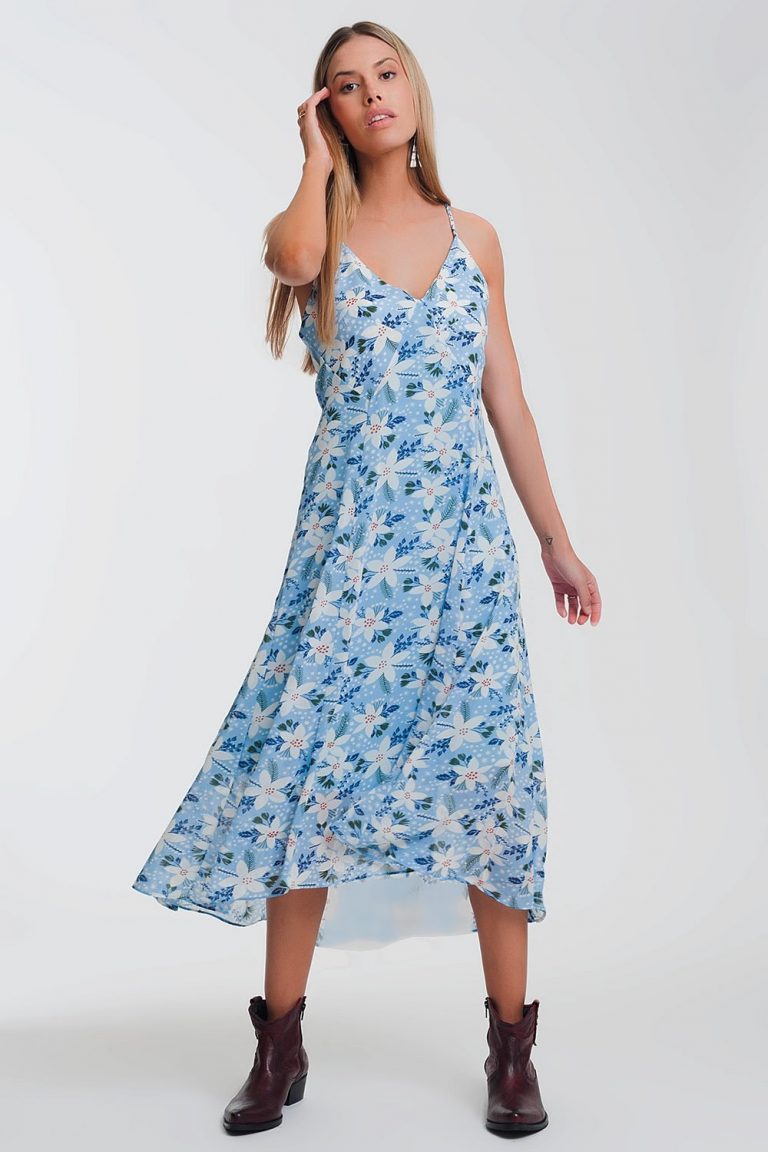 Blue Floral Cami Dress