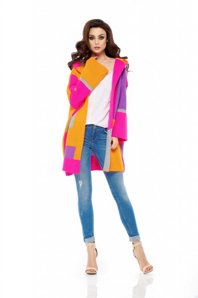 Fuschia Orange Cardigan