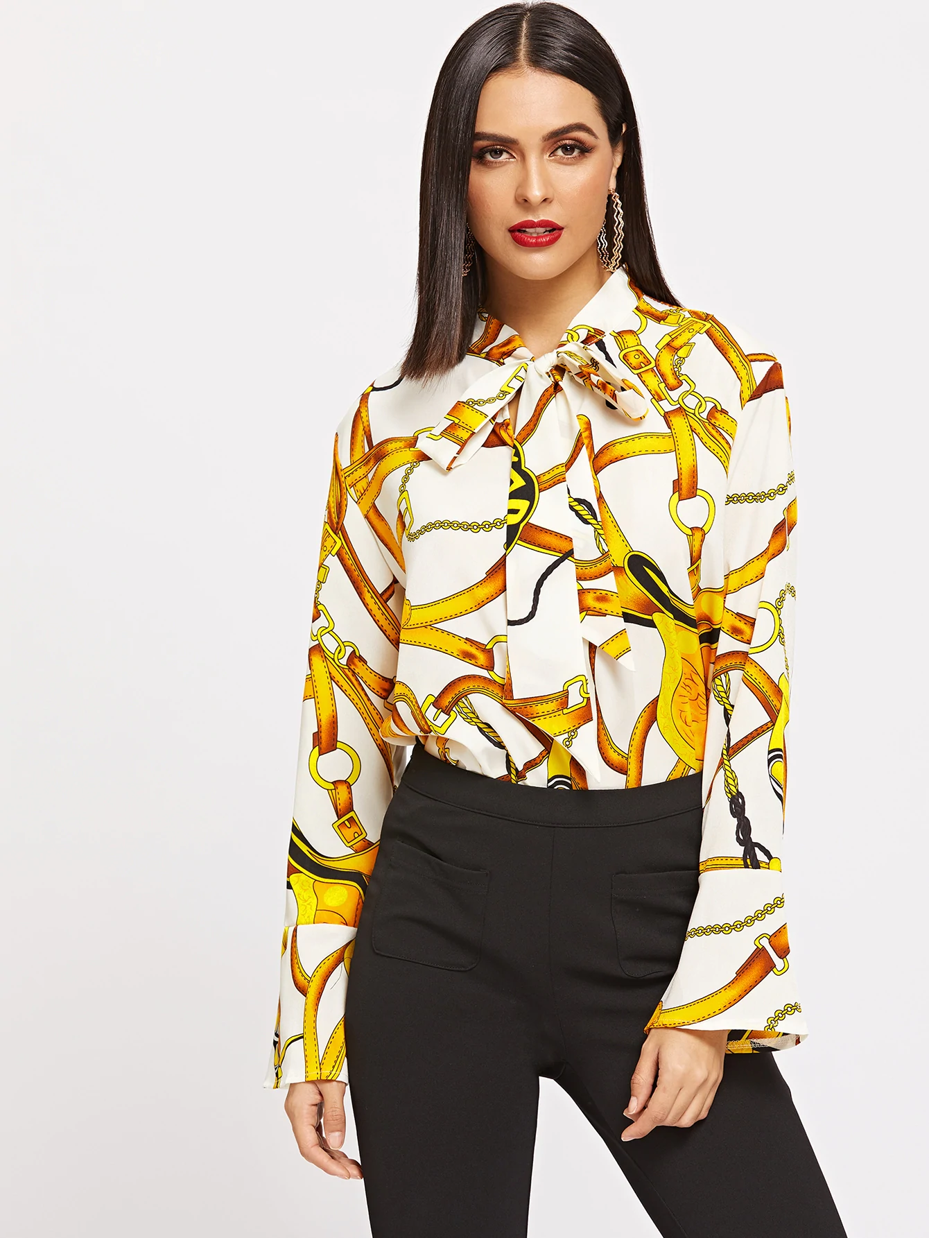 Chain Print Blouse