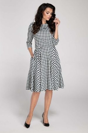 Checkered Diamonds A-line Dress
